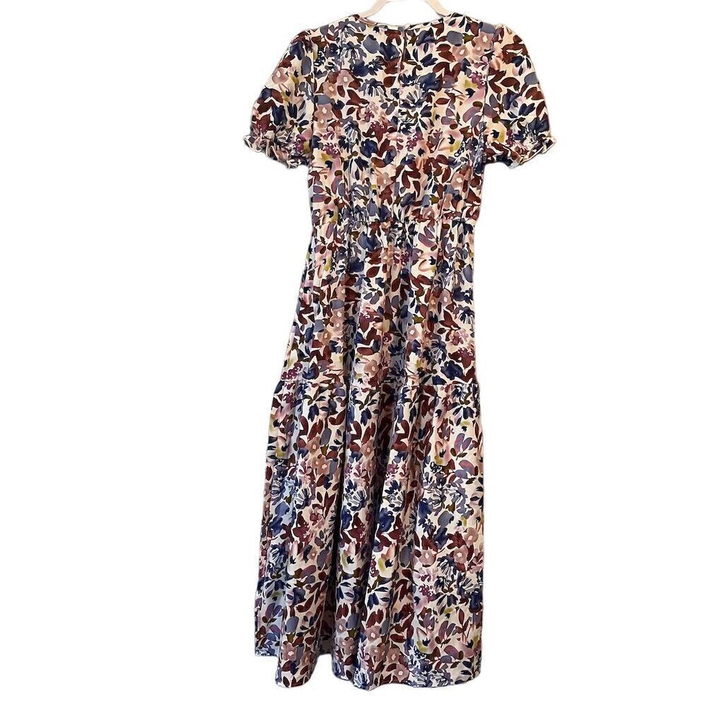 Floral Print Short Sleeve Midi Dress Large - Picture 4 of 7